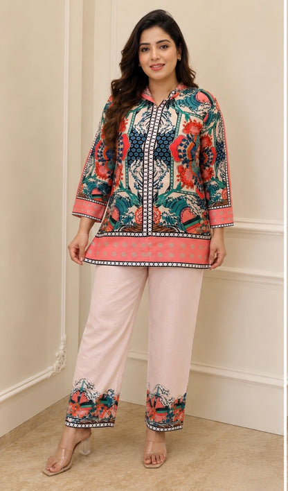 Women crape printed coord set