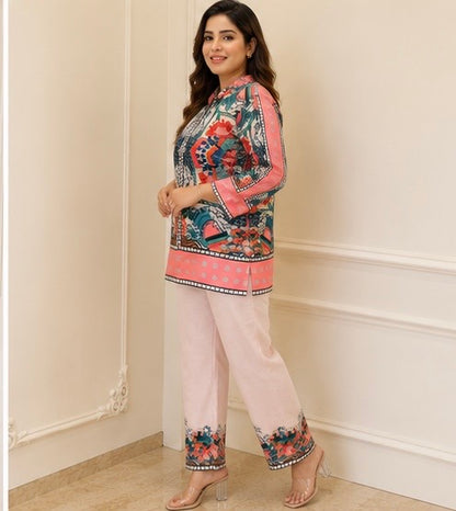 Women crape printed coord set