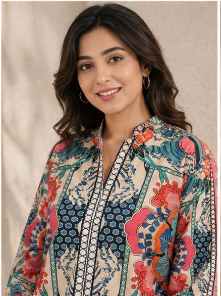 Women crape printed coord set